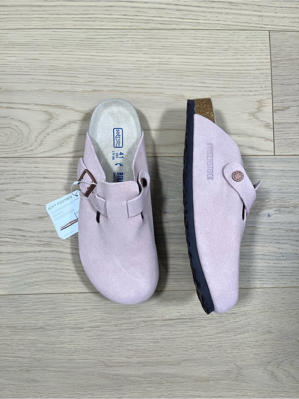 Birkenstock Boston BS Pink Suede Clogs Size 41, 42, 43 NWT - Picture 3 of 4